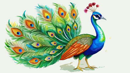 Fototapeta premium peacock on a white background