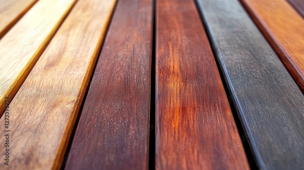 Poster various stained wood planks displaying color variations