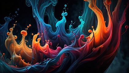 Misty Dark Atmosphere with Glowing Fluid Shapes and a Sense of Mystery