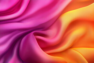 Obraz premium Vibrant flowing fabric with pink and orange gradient