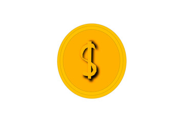 Gold coin bitcoin btc currency money icon symbol business and financial exchange on transparent background