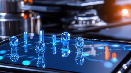 Fototapeta premium Innovative technological advancements in digital display systems modern labs futuristic concepts high-tech environment close-up viewpoint