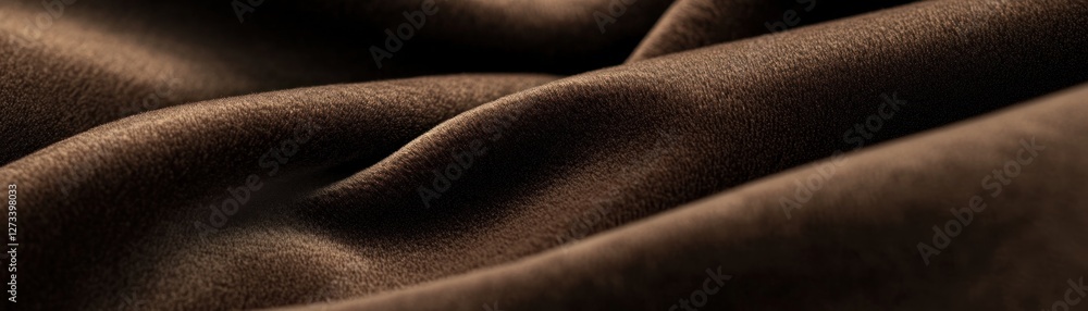 Poster soft brown fabric drapes and folds creating a sensual texture