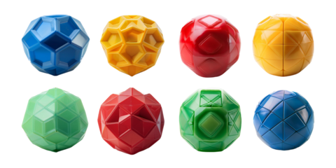 Colorful Geometric Shapes for Creative Play and Learning,PNG set collection, isolated on transparent background