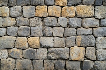 Dark stone wall pattern with uneven texture. AI image