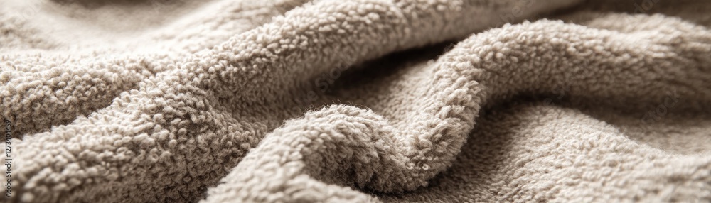 Poster Soft and fuzzy sherpa fabric texture background with gentle folds