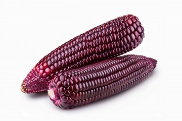Purple corn isolated on white background with clapping path full of depth of field 