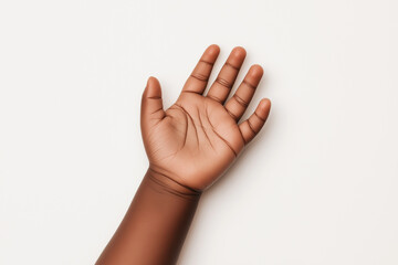 child hand reaching out, showcasing small fingers and palm details.