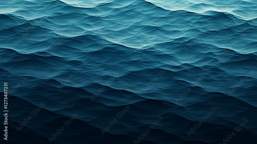 Aufkleber a serene gradient of ocean waves in deep blue hues, creating a calming visual effect that evokes tra