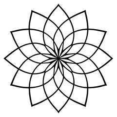 Obraz premium Floral Mandala Line Art Illustration