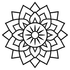 Fototapeta premium Floral Mandala Line Art Illustration