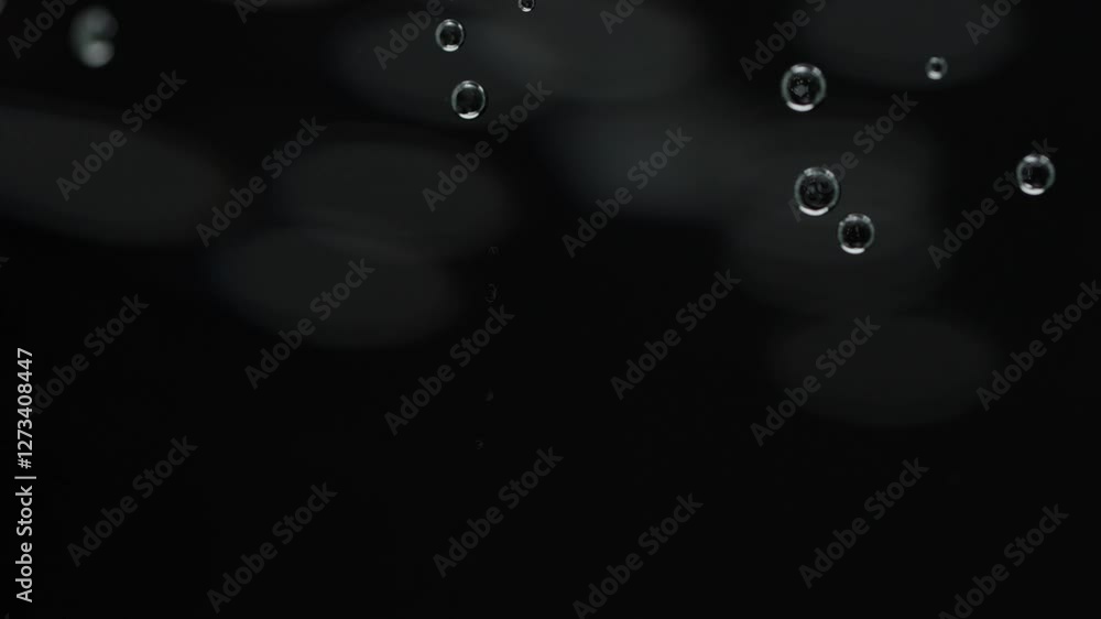 Poster close up of vibrant bubbles in sparkling water, creating dynamic movement and clarity, bubbles risin