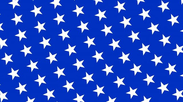 Animated 5 pointed pentagram moving star pattern on blue background