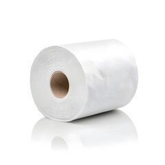 Fototapeta premium A roll of toilet paper isolated on white background