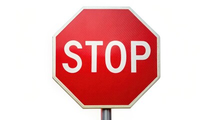 Obraz premium Octagonal Stop Sign on White Background