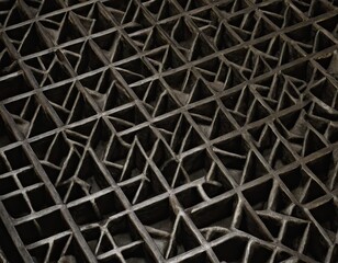 Intricate Geometric Pattern: An abstract, high-angle shot captures a complex, repetitive geometric pattern with a mesmerizing play of light and shadow.