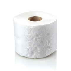 A roll of toilet paper isolated on white background