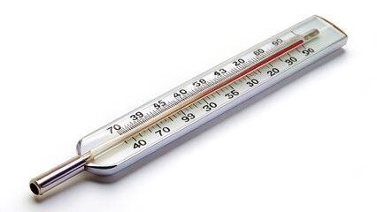 Clinical Thermometer on White Background