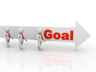 3d rendering Business goal concept
