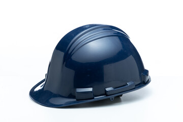 Fototapeta premium Blue Construction Hard Hat on White Background