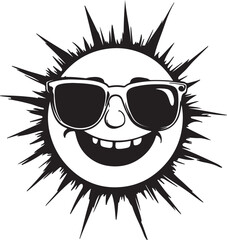 sun with sunglasses