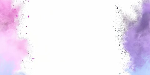 Fototapeta premium Color powder explosion, paint spreading from both sides on white background, for use as banner template