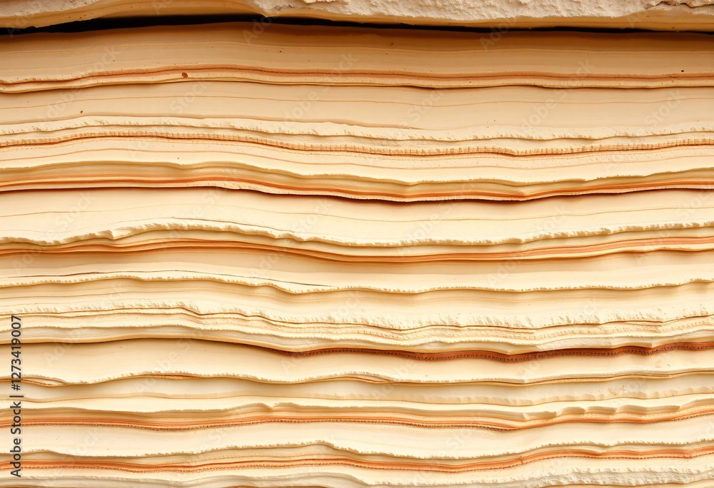 Aufkleber creamy yellow paper layers texture. abstract wavy edges. depth and stratification. detailed material