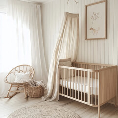 Baby Room interior with Baby bed