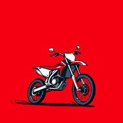 Obraz premium Motorcross Vector Art Background Red