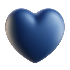 blue heart 3d render icon isolated on transparent white background, clipping path