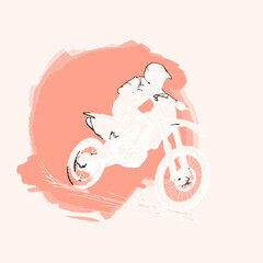 Motorcross Vector Art Background Red
