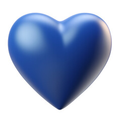 blue heart 3d render icon isolated on transparent white background, clipping path