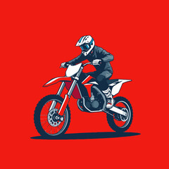 Obraz premium Motorcross Vector Art Background Red