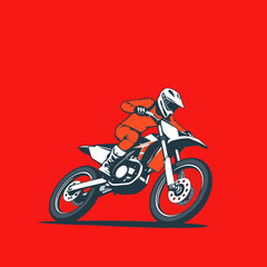 Obraz premium Motorcross Vector Art Background Red