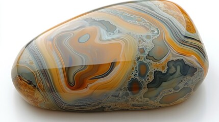 Polished Agate Stone Showing Intricate Banding Patterns