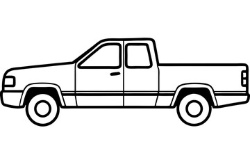 Stylized Pickup Truck Outline Design