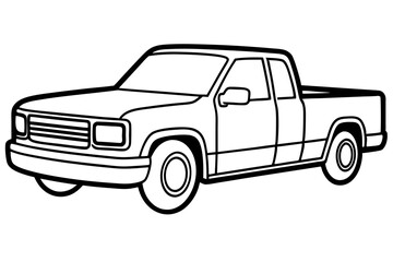Stylized Pickup Truck Outline Design