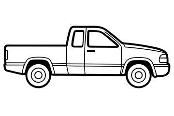 Stylized Pickup Truck Outline Design