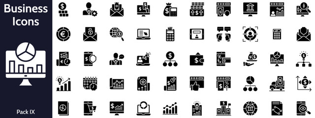 Finance and Data Solid Icons Pack 