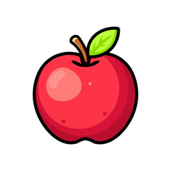 red sweet juicy apple perfect for cafe or restaurant decoration vector illustration logo design