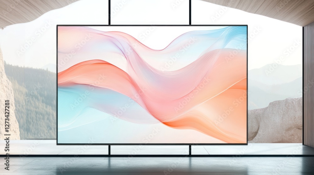Poster Abstract art displayed on a large modern screen
