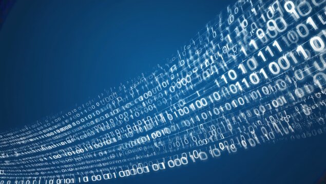 Abstract digital data stream flowing