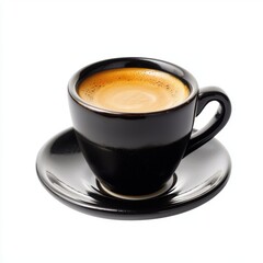 Dark espresso with a golden crema in a small cup isolated on white