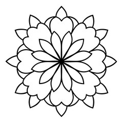 Minimalist Cosmic Flower Mandala Line Art