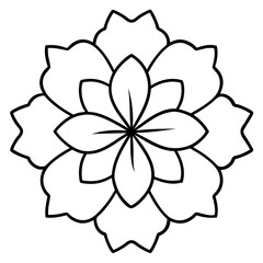 Minimalist Cosmic Flower Mandala Line Art