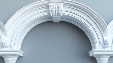 A simple white arch with a clock on top