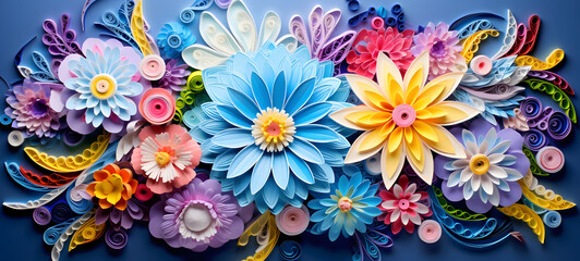 paper quilling rainbow, ai generative