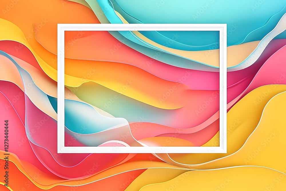 Poster vibrant abstract wave background: fluid colorful design with a striking white accent, perfect for we