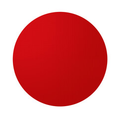 Bright red circle represents Japan's national flag, characterized by a bold, vibrant color and a smooth texture