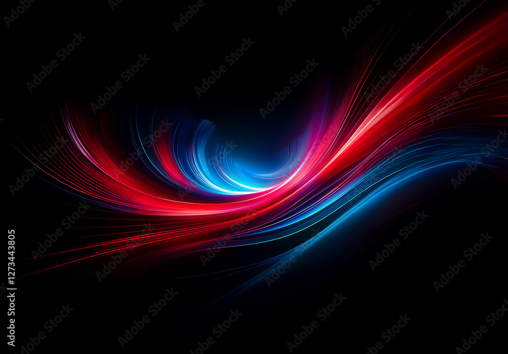 Aufkleber shenzhen, china - unknown date : abstract image featuring dynamic flowing lines of red and blue hues
